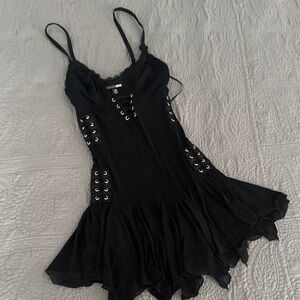 Fashion Nova Black Eyelet Mini Dress